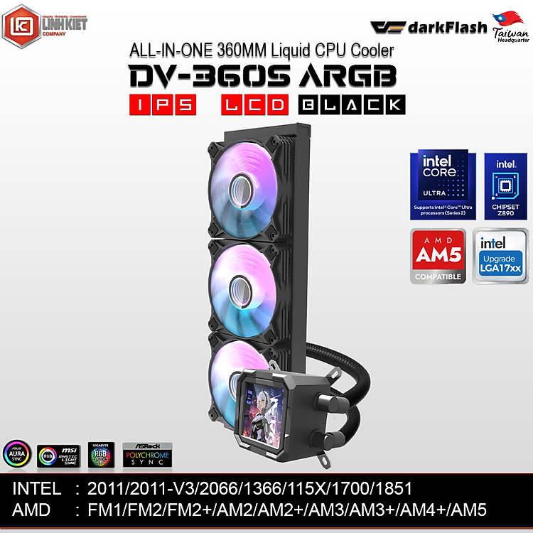 NZXT Kraken 360 LCD AIO 360mm - Hình ảnh 1