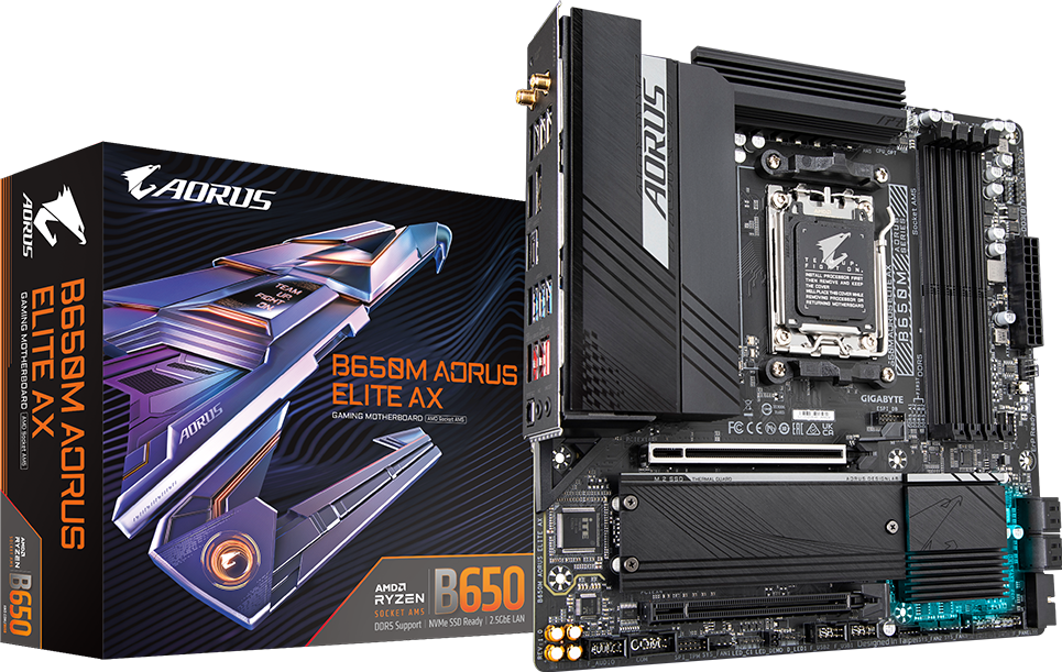 MAINBOARD GIGABYTE B650M AORUS ELITE (AM5) - Hình ảnh 1
